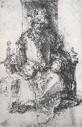 Albrecht Durer An orinetal Ruler Enthroned with traces of the artist-s monogram oil painting artist
